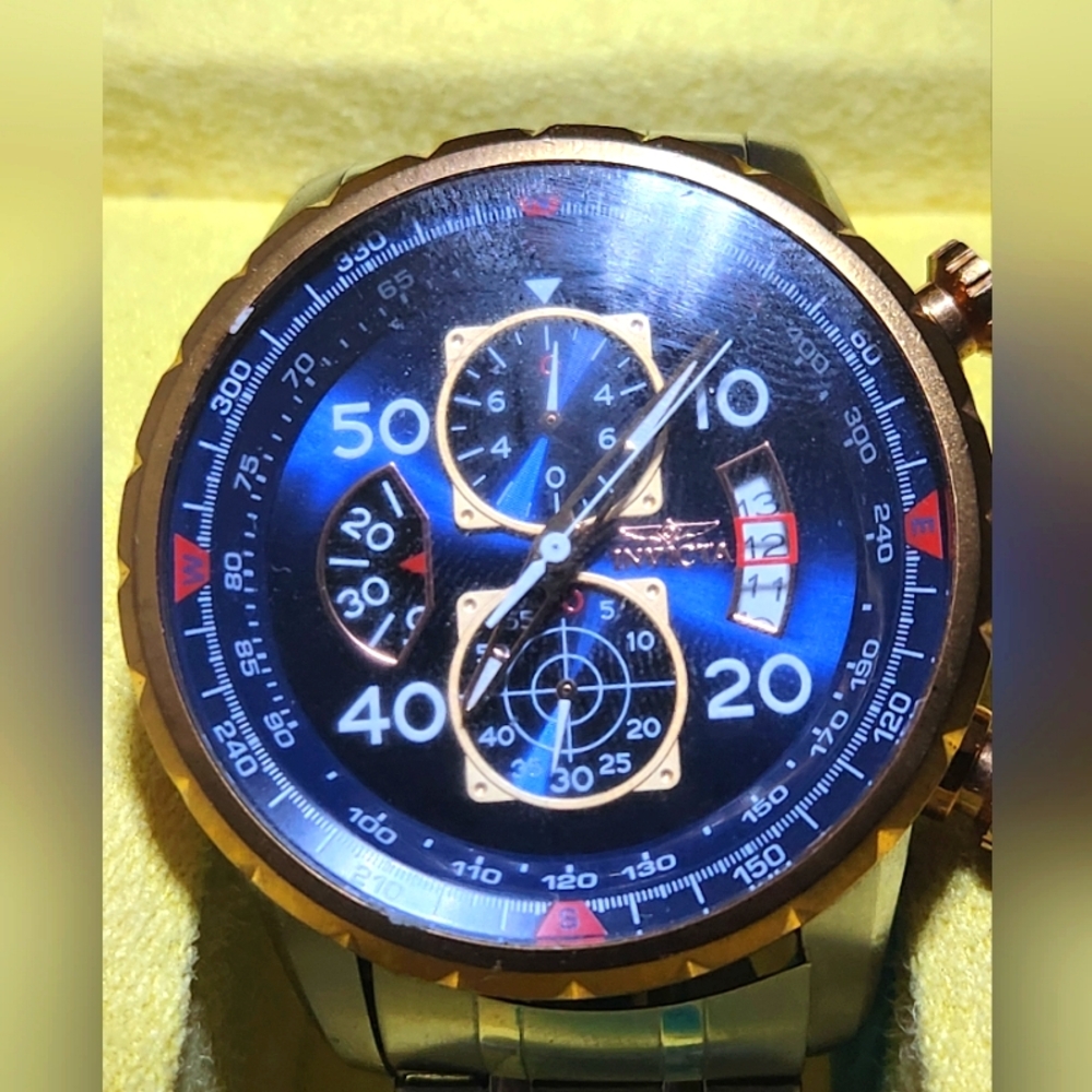 ☄️Striking Blue Invicta Aviator Timepiece - Ready to Fly!✈️